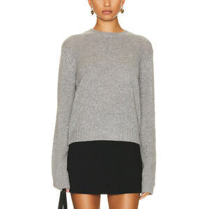 Enza Costa Long Sleeve Grey Cashmere Crew Neck Sweater Size XS